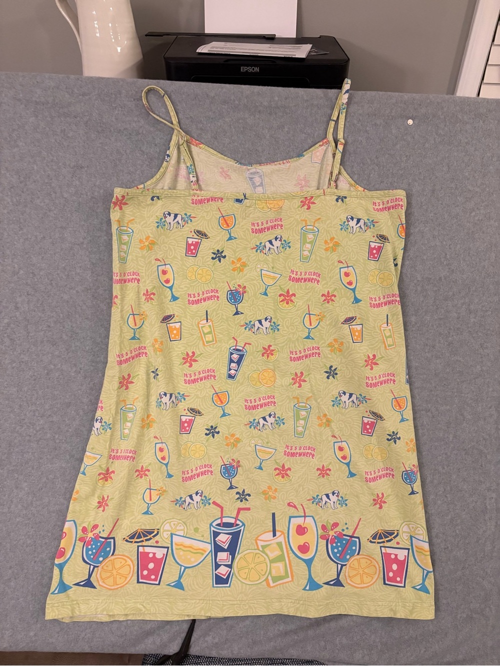 Vintage Big Dogs It’s 5 O’Clock Somewhere Spaghetti Strap Dress 1X/2X Y2K - Picture 5 of 6